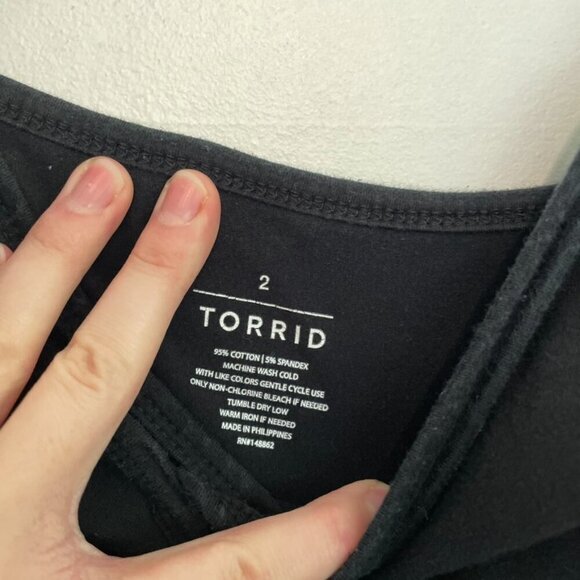 TORRID 2 Plus Size Foxy Strappy Cami Solid Black Sleeveless Cotton Tank Top 2X - Picture 6 of 15